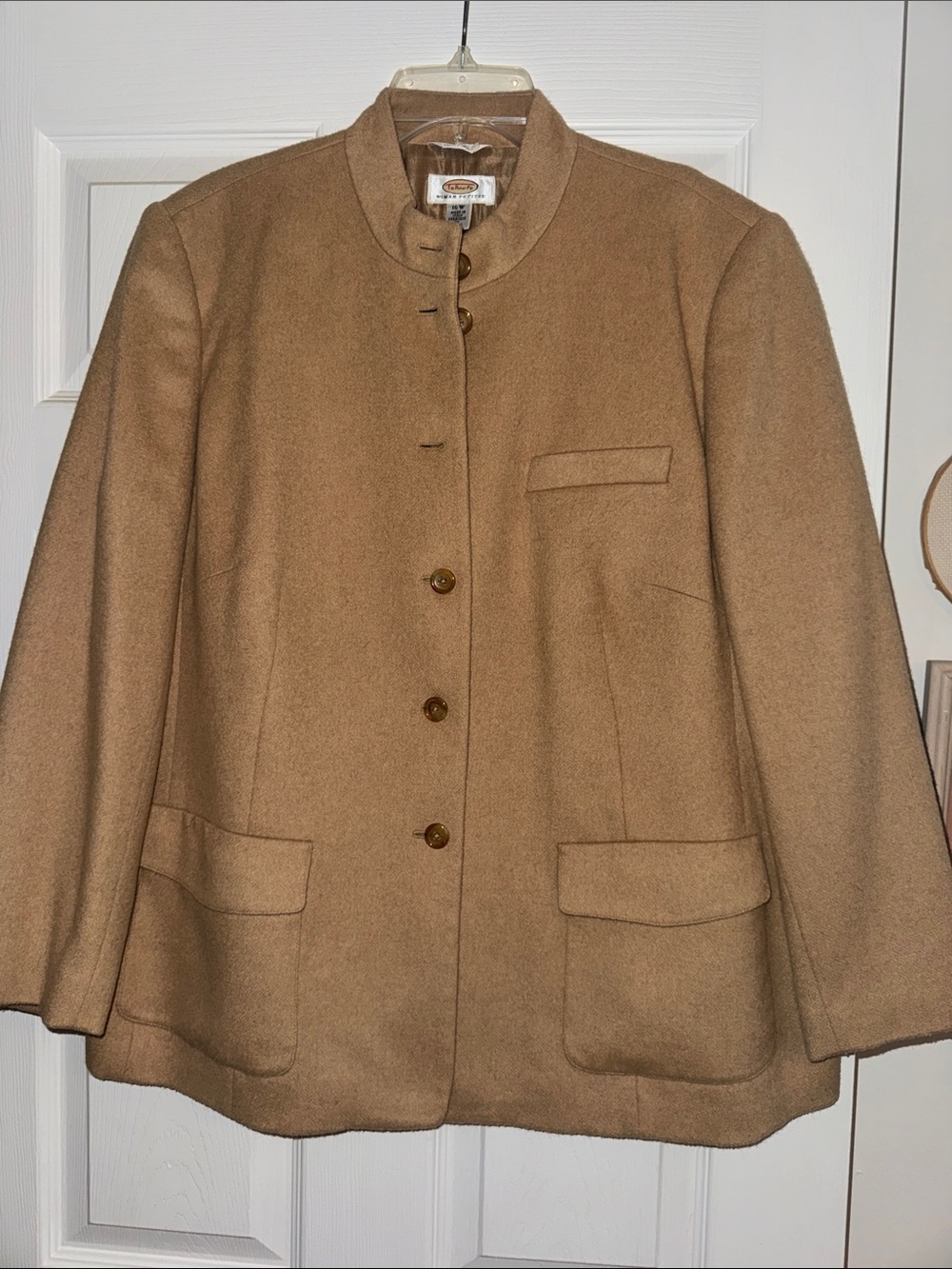 Talbots Tan Camel Hair Collarless Coat